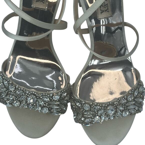 Women's Bagley Mischka Clara Embellished Block Heel Sandals Heels 7 See Videi - Picture 4 of 16